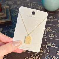 S925 Sterling Silver K Gold Pendant Necklace with Gourd and Plain Pi-S925 Sterling Silver YD2-0030 925 Silver