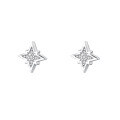 wholesale S925 Sterling Silver Four-point Star Zircon Ear Studs Women's Minimalist Versatile Korean Style Fashion Light Luxury Earrings-0-0