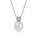 S925 Silver Dior Pearl Necklace Swarovski Round Luxury Collarbone Chain Wholesale-0-4