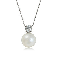 S925 Silver Dior Pearl Necklace Swarovski Round Luxury Collarbone Chain Wholesale-Swarovski White Pearl  925 Silver