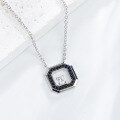 wholesale 925 Silver Korean Version INS Geometric Necklace for Women, High-End Sense Collarbone Chain, Niche Silver Foreign Trade Diamond-Inlaid Jewelry Wholesale-0-1