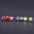 wholesale S925 Sterling Silver 2-carat colorful and dazzling moissanite stud earrings, small and exquisite, colorfast-0-0