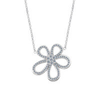 S925 Sterling Silver Zircon Five-Petal Flower Necklace, Elegant and Sophisticated.-YD-3666B 925 Silver