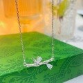 wholesale S925 Sterling Silver Bamboo Joint Ascending Necklace, Fashionable Neo-Chinese Style National Trend Temperament Niche Design Collarbone Chain-0-3