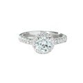 Metal 1ct Round Moissanite Ring D Color Four-Prong Classic Style-0-1