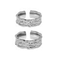 wholesale S925 Sterling Silver, uniquely designed irregular textured open ring for couples-0-4