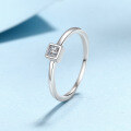 wholesale S925 Sterling Silver Moissanite Square Cut Moissanite Ring, Fashionable Commute Light Luxury Style, for Best Friend or Girlfriend-0-1
