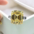 wholesale S925 Silver European and American Square Ring for Women, 13*15mm High Carbon Diamond Emerald Cut Live Broadcast Supply-0-6
