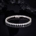wholesale S925 silver hot-selling heart-shaped zirconia unisex bracelet,, hip-hop trendy hand jewelry-0-6