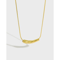 wholesale S925 Sterling Silver XF417 Korean Version Ins Small and Unique Design Minimalist Elegant High-End Sense Water Drop Snake Chain Necklace for Women-Platinum 925 silver