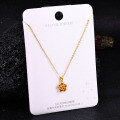 S925 Sterling Silver K Gold Pendant Necklace with Gourd and Plain Pi-0-27