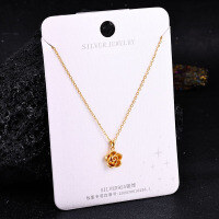 S925 Sterling Silver K Gold Pendant Necklace with Gourd and Plain Pi-S925 Sterling Silver YD2-0058BJ 925 Silver