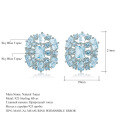 wholesale S925 Silver Luxury Design Natural Topaz Earrings, Fashionable High-End Sense Group Setting Natural Colored Gemstone Stud Earrings-0-0