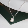 wholesale S925 Sterling Silver Fresh and Sweet Ins Style Niche Design Shell Pearl Necklace Y01690-0-2