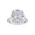 wholesale S925 Sterling Silver 15ct Princess-Cut Diamond Wedding Ring with Ice Flower Cut, Luxurious and High-End 6*8 Colored Gemstone High-Carbon Diamond Women's Ring-0-5