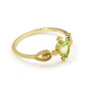 wholesale 925 Sterling Silver Gold-Plated Japanese Light Luxury New Arrival Dainty Peridot Ring for Women, Drop Shipping Available-0-1
