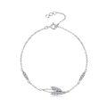 925 Sterling Silver Moissanite Leaf Bracelet, Ladies Fashion Versatile Elegant Wholesale Accessory-0-0