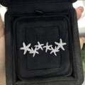Metal Alloy Full-Diamond Starfish Moissanite Stud Earrings, 2025 New Trendy Minimalist Design-0-4