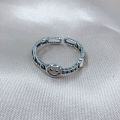 wholesale S925 Silver Japanese Korean Smiley Decor Index Finger Adjustable Ring Women Ins Trend Minimalist Fashion Retro Personality Minimalist Style-0-1