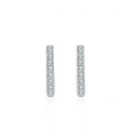 Sterling Silver Round Moissanite Straight Earrings, Classic Fine Craftsmanship-0-1