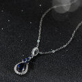wholesale 925 Sterling Silver Cloud-Pull Jewelry Teardrop-Shaped Synthetic Sapphire Pendant Necklace Design Direct from Manufacturer-0-2