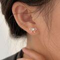 wholesale S925 Sterling Silver Korean Style Bow Earrings for Women, Light Luxury Ins Small Fresh Design Earrings-0-0