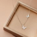 wholesale S925 Silver Butterfly Series Summer Fresh Pendant Necklace for Women with Inlaid Diamonds Simple Collarbone Chain D7713-0-1