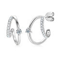S925 Sterling Silver D-color Moissanite Bow Earrings-0-9