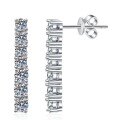 S925 Silver Full-Diamond Moissanite Fringe Earrings, Light Luxury Korean Style Wholesale-0-3
