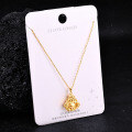 S925 Sterling Silver K Gold Pendant Necklace with Gourd and Plain Pi-0-48