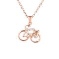 wholesale 18K Rose Gold New Cute and Sweet Electric Car Lover Diamond Pendant Women's Fashion 9K Gold Moissanite Necklace-0-0