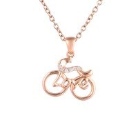 wholesale 18K Rose Gold New Cute and Sweet Electric Car Lover Diamond Pendant Women's Fashion 9K Gold Moissanite Necklace-Yellow Gold 9K-Moissanite (chain not included)