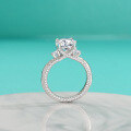 wholesale S925 Sterling Silver Simple and Fashion 2 Carat Genuine Moissanite Sparkle Ring Women's Engagement Wedding Band Wholesale-0-2