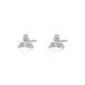 wholesale S925 Sterling Silver Cross-border Star Earrings With Zirconia And Geometric Floral Design-0-9