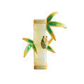 wholesale 925 silver gold-plated retro Chinese-style cold enamel bamboo joint and Hetian jade brooch with bamboo leaf gemstone pin-0-4