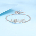 wholesale PT950 gold-plated 925 sterling silver bracelet for women with moissanite LOVE jewelry, adjustable slide, factory direct wholesale-0-0