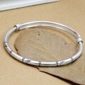 wholesale 925 Sterling Silver Bamboo Joint Sliding Women's Bracelet Vintage Ethnic Style Antiqued Student Silver Bangle Literary Retro Jewelry-0-3