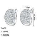 S925 Sterling Silver Full Moissanite Wave Pattern Ear Clips, Elegant and Luxurious-0-3