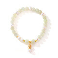 wholesale Gold-filled New Chinese Style Tulip Freshwater Pearl and Hetian Jade Bracelet for Women, Light Luxury Niche Design Best Friend String, National Wind-0-4