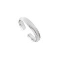 wholesale S925 Sterling Silver 900 Carved Frosted Multi-Wave Ring for Women, High-End Sense, Small and Unique, Ins Sparkling Crystal Silver Plain Band-0-0