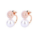 wholesale 925 Silver Pearl Floral Ball Earrings Korean Minimalist Fresh and Elegant Youthful Versatile Earrings for Drop Shipping-0-4