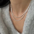 wholesale 925 Sterling Silver Shattered Silver Chain Necklace For Women-0-3