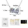 S925 Sterling Silver Moissanite Waterdrop Doublet Round Necklace-0-5