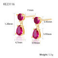 wholesale S925 sterling silver earrings, cross-border hot-sellinginsearrings with colored zirconiahigh-endearrings-0-5