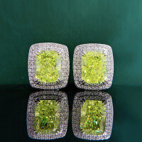 wholesale S925 Silver New 7*9 Olive Green Stud Earrings Fashion Ins Earrings for Women-E220 Olive Green Earrings 925 Silver