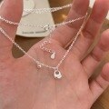 wholesale S925 Sterling Silver Pendant Necklace for Women, Small and Minimalist, Unique Design, Collarbone Chain, Korean New Edition-0-1