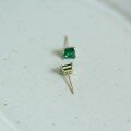 wholesale 9K Gold Emerald Zircon Stud Earrings New Trendy Simple Goddess Style Small and Delicate Summer High-End Sense Luxury-0-1