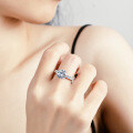 S925 Silver 3ct Moissanite Ring Women's Luxe-0-3
