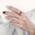 wholesale S925 Sterling Silver Korean Style Minimalist Ins Wind Irregular Prong Setting Blue Square Zircon Open Ring-0-3