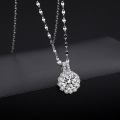 wholesale S925 Sterling Silver Super Sparkling One Carat Star Shining Zircon Sunflower Necklace for Women, Elegant and High-End Design Sense Luxury-0-1